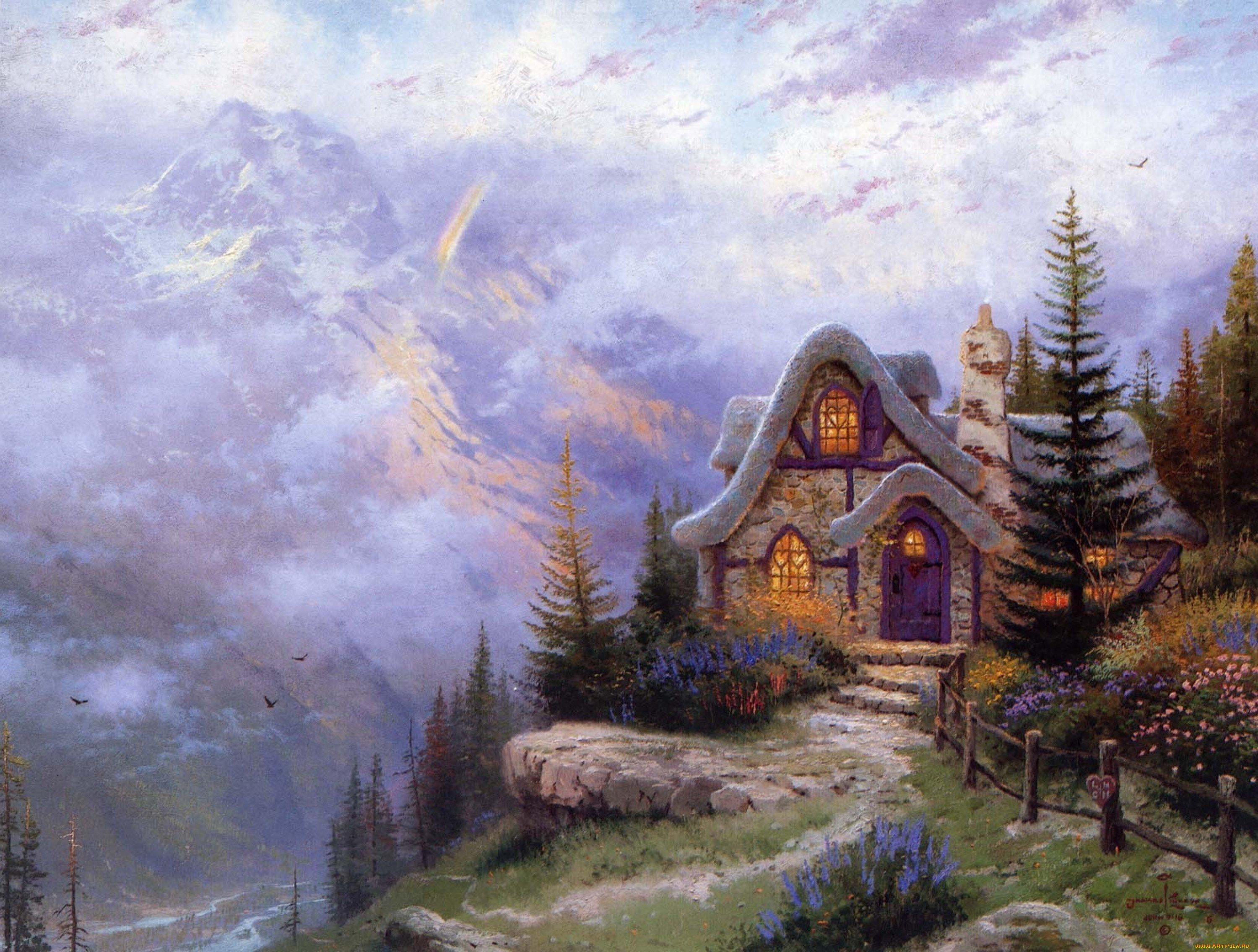 sweetheart, cottage, iii, , thomas, kinkade, , , , 